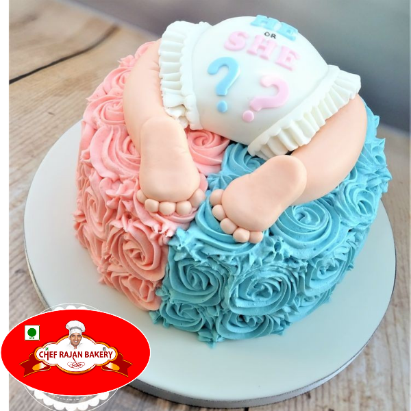 Buy Round Shaped Buttercream Baby Shower Poster Cake-Baby Boy Shower Cake