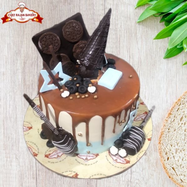 Send Online 2 kg 2 tier step chocolate round shape cake d3 Order Delivery |  flowercakengifts