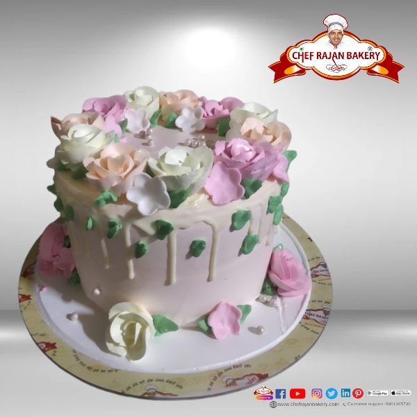 Assorted Flower Covered Layer Cake - Classy Girl Cupcakes-sonthuy.vn