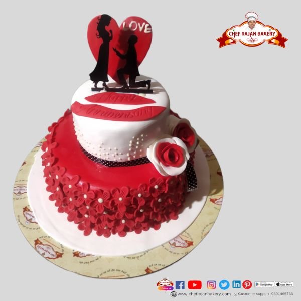 Bake Me A Cake - By Mona & Lavika - Peach and gold Propose cake Done for a ring  ceremony Eggless Chocochip, butterscotch and berries Insta ID:  bakemeacakebymonalavika 9899881004/ 9811672778 | Facebook