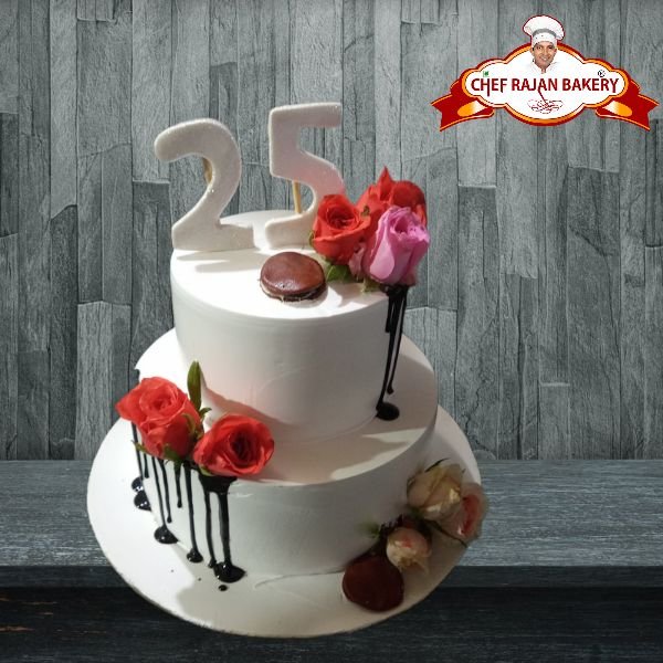 25th anniversary sales cake design