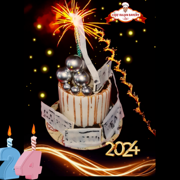 Amazing crazy new year special  fire cake design 2026 1 kg 500 gm