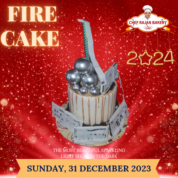 Amazing crazy new year special  fire cake design 2026 1 kg 500 gm