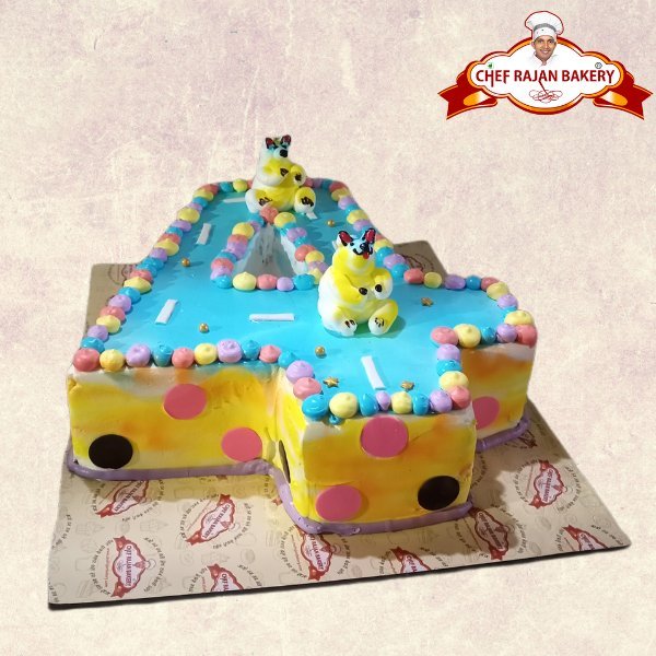 Four number colourful cake 2 kg 