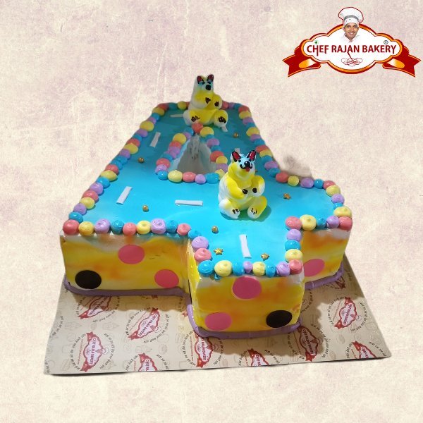 Four number colourful cake 2 kg 
