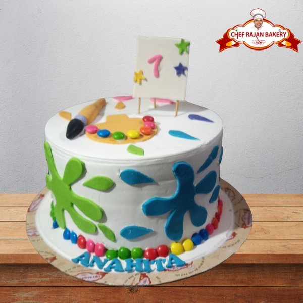 Painting Holi theme cake 1 kg 500 gm 