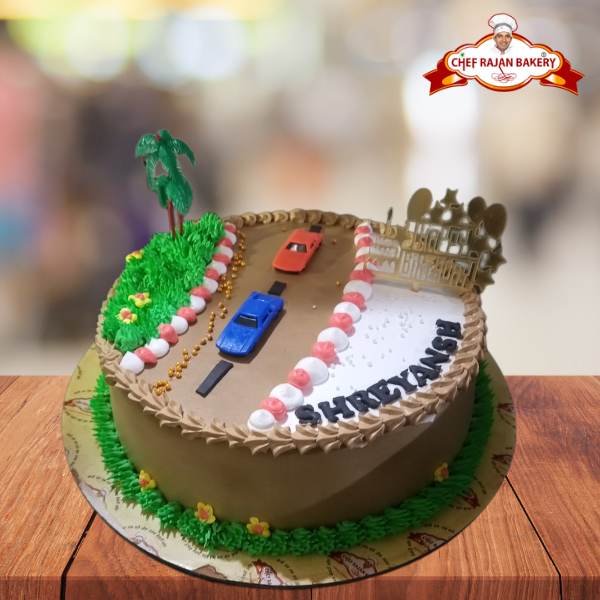 Beautiful car racing track Cake 1 kg 500 gm 