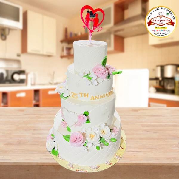 Top luxury 25Th Wedding anniversary cake 12 kg 