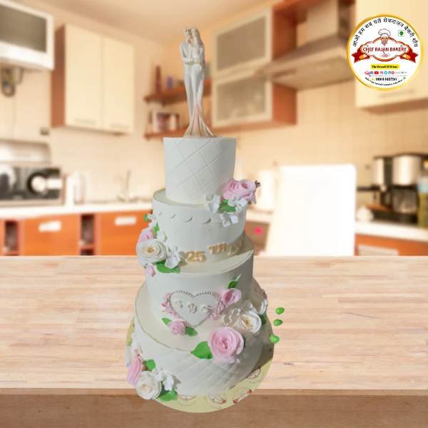 Top luxury 25Th Wedding anniversary cake 12 kg 