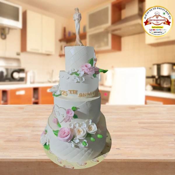 Top luxury 25Th Wedding anniversary cake 12 kg 