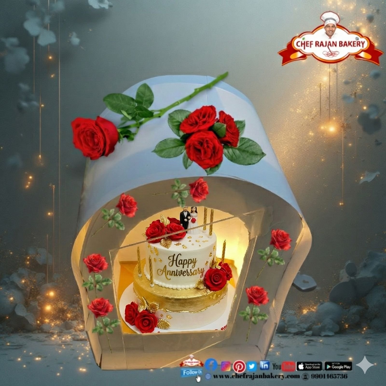 Calendar Theme Anniversary Designer  surprise hamper Cake 1 kg 