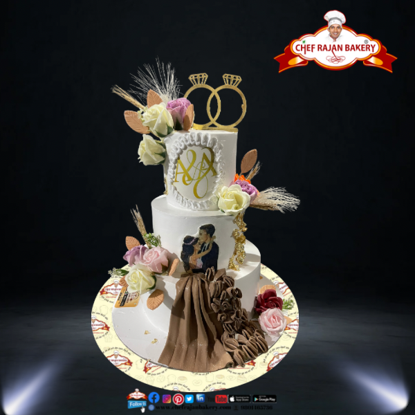 The Eternal Promise  3 Tier Engagement Cake 5 kg 
