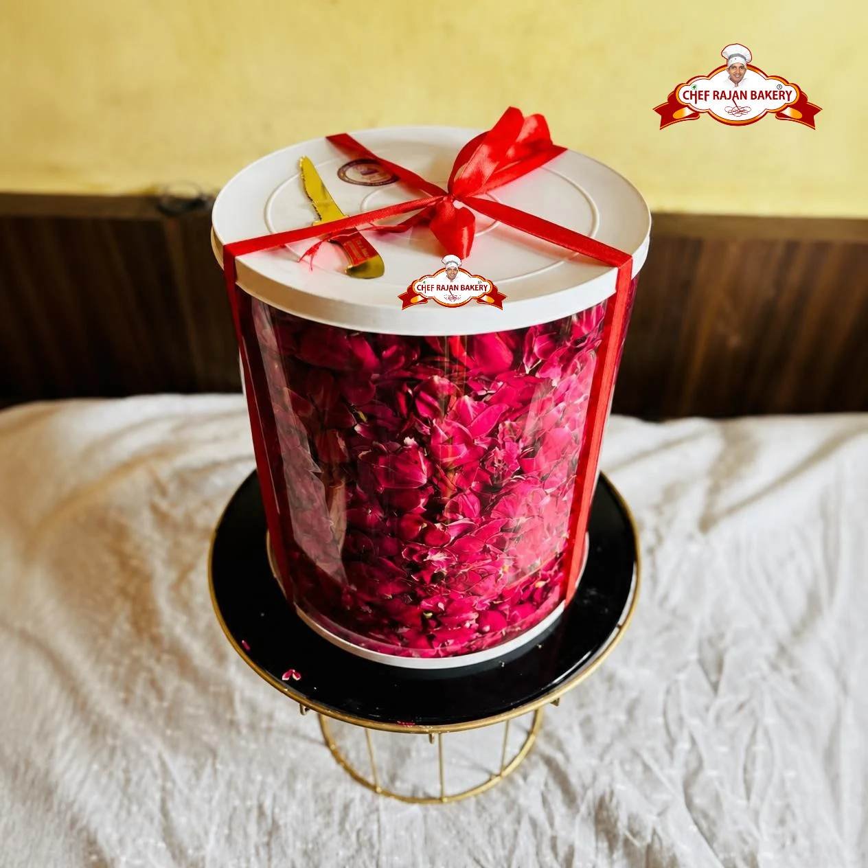 Luxury Rose Petal Surprise Cake Chef Rajan Bakery 1 kg 